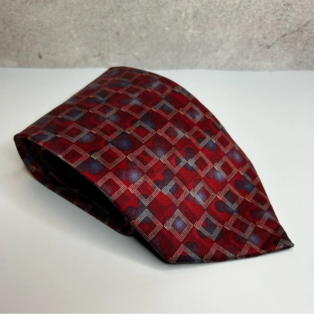 Disney Red and Blue Mickey Mouse Pattern 56” Silk Tie